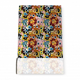 Stretch Fabric, Animal Faces Yellow