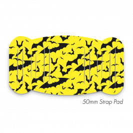 Pad XL to fit 50mm Strap printed Bats Yellow