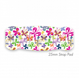 Pad M to fit 25mm Strap Printed Bright Butterflies