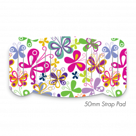 Pad XL to fit 50mm Strap Printed Bright Butterflies