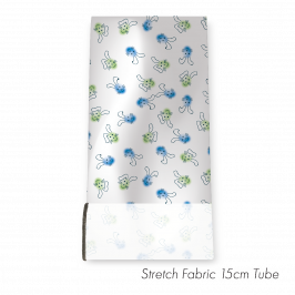 Stretch Fabric Bunnies Blue-Green, 15cm x 1.4m