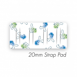 Pad S to fit 20mm Strap Printed  Bunnies Blue-Green