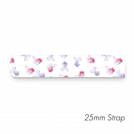 Strap, 1" x 20" (25 x 500mm)  Bunnies Pink- Purple