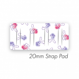 Pad S to fit 20mm Strap Printed Bunnies Pink-Purple