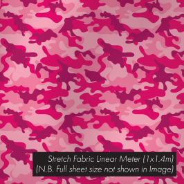 Stretch Fabric Camo Pink, 1.4 x 1m