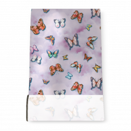 Stretch Fabric, Colourful Butterflies Lilac