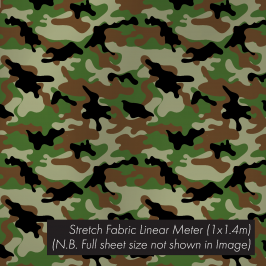 Stretch Fabric Camo Military, 1.4 x 1m