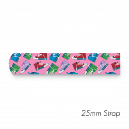 Strap, 1" x 20" (25 x 500mm)  Printed Casual Shoe Pink