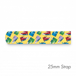 Strap, 1" x 20" (25 x 500mm)  Printed Casual Shoe Yellow