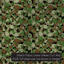 Stretch Fabric CamoSkull Military, 1.4 x 1m