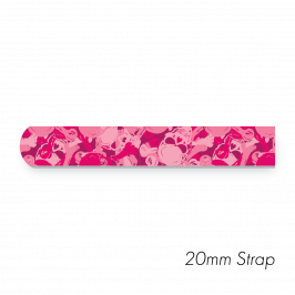 Strap 3/4" x 12" (20 x 300mm) Printed Camoskull Pink