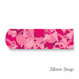 Strap 1.5" x 20" (38 x 500mm)  Printed Camoskull Pink