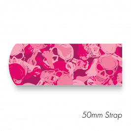Strap 2" x 20" (50 x 500mm)  Printed Camoskull Pink