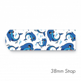 Strap 1.5" x 20" (38 x 500mm)  Printed Dolphins