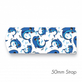 Strap 2" x 20" (50 x 500mm)  Printed Dolphins