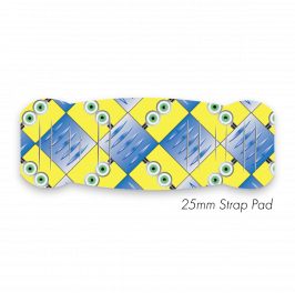 Pad M to fit 25mm Strap printed Eyes Checker Plate Blue