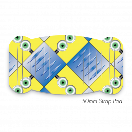 Pad XL to fit 50mm Strap printed Eyes Checker Plate Blue