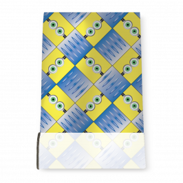 Stretch Fabric, Eyes Checker Plate Blue