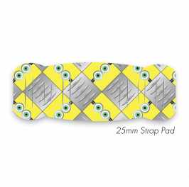 Pad M to fit 25mm Strap printed Eyes Checker Plate Silver