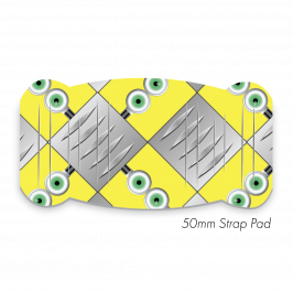 Pad XL to fit 50mm Strap printed Eyes Checker Plate Silver