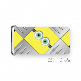 Chafe, 1" (25mm) with PVC SS Loop Printed Eyes Checker Plate Silver
