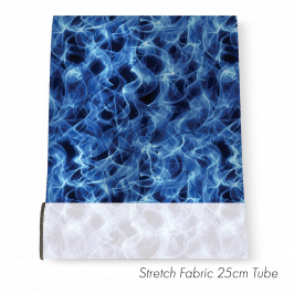 Stretch Fabric Flames Blue, 25cm x 1.4m