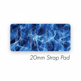 Pad S to fit 20mm Strap Printed Flames Blue
