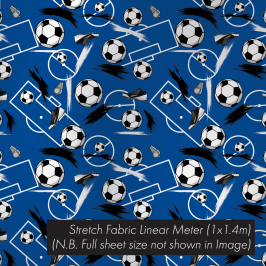 Stretch Fabric Football Blue, 1.4 x 1m
