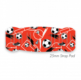 Pad M to fit 25mm Strap Printed Football  Red
