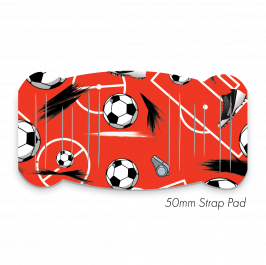 Pad XL to fit 50mm Strap Printed Football  Red