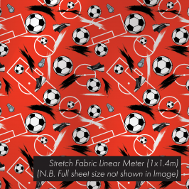 Stretch Fabric Football Red, 1.4 x 1m