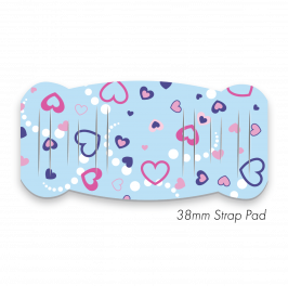 Pad L to fit 38mm Strap Printed Hearts
