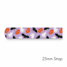 Strap, 1" x 20" (25 x 500mm)  Printed Halloween Lilac