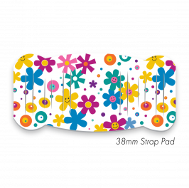 Pad L to fit 38mm Strap Printed Happy Flowers