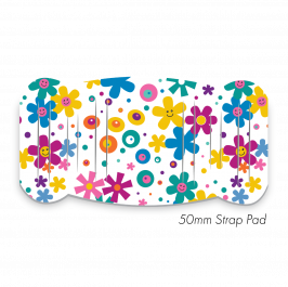 Pad XL to fit 50mm Strap Printed Happy Flowers