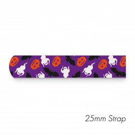 Strap, 1" x 20" (25 x 500mm)  Printed Halloween Purple