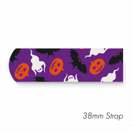 Strap 1.5" x 20" (38 x 500mm)  Printed Halloween Purple