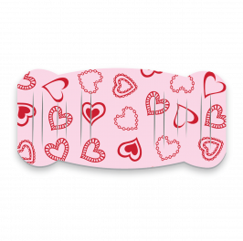 Pad, Printed Hearts Red-Pink