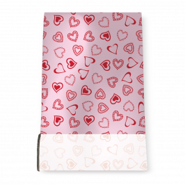 Stretch Fabric, Hearts Red-Pink