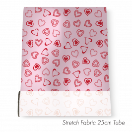 Stretch Fabric Hearts Red-Pink, 25cm x 1.4m