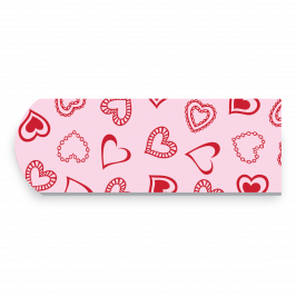 Strap, Printed Hearts Red-Pink