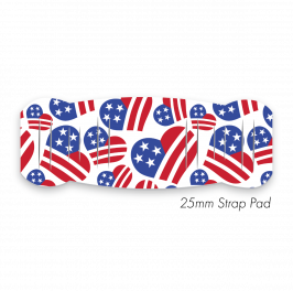 Pad M to fit 25mm Strap Printed Hearts USA