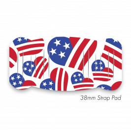 Pad L to fit 38mm Strap Printed Hearts USA