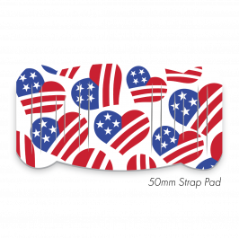 Pad XL to fit 50mm Strap Printed Hearts USA