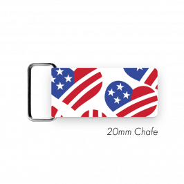Chafe, 3/4" (20mm)  with PVC SS Loop Printed Hearts USA