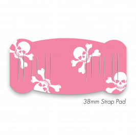 Pad L to fit 38mm Strap Printed Jolly Roger Pink No Lines