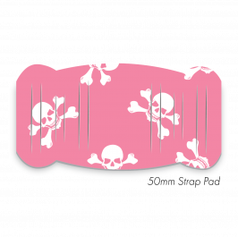 Pad XL to fit 50mm Strap Printed Jolly Roger Pink No Lines