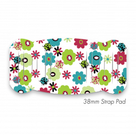 Pad L to fit 38mm Strap Printed Ladybird Flowers