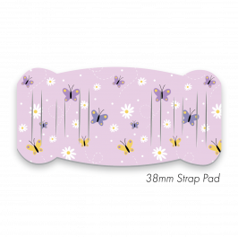 Pad L to fit 38mm Strap Printed Butterflies Lilac