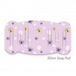 Pad XL to fit 50mm Strap Printed Butterflies Lilac